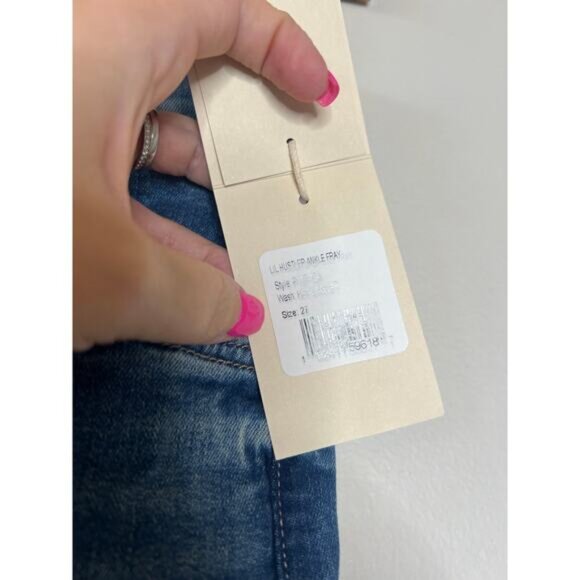 NWT Mother The Hustler Ankle Fray Mid Rise Crop Bootcut Leg Jeans Blue Size: 27 - Picture 6 of 8